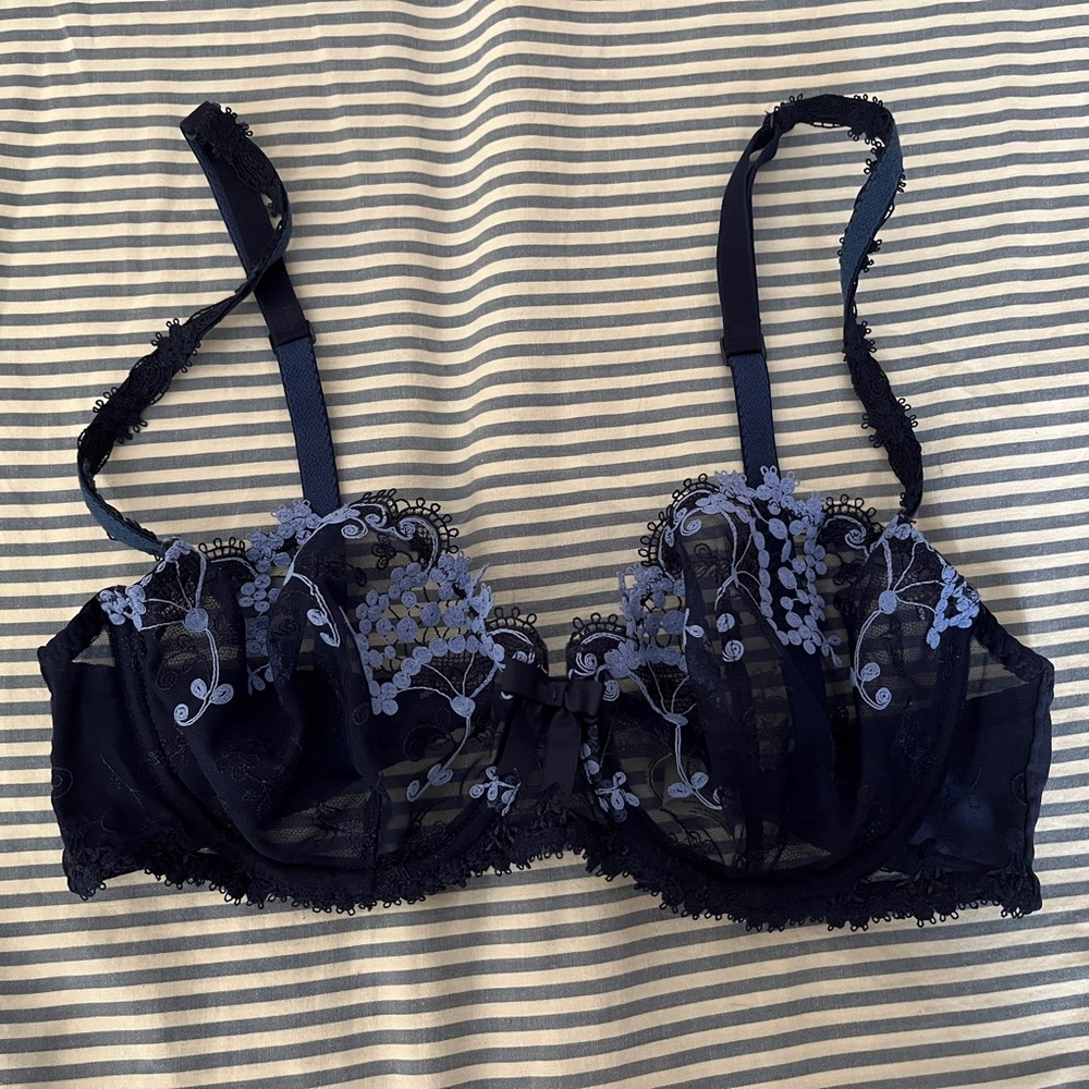 Simone Perele Blue Lace Balconette Bra